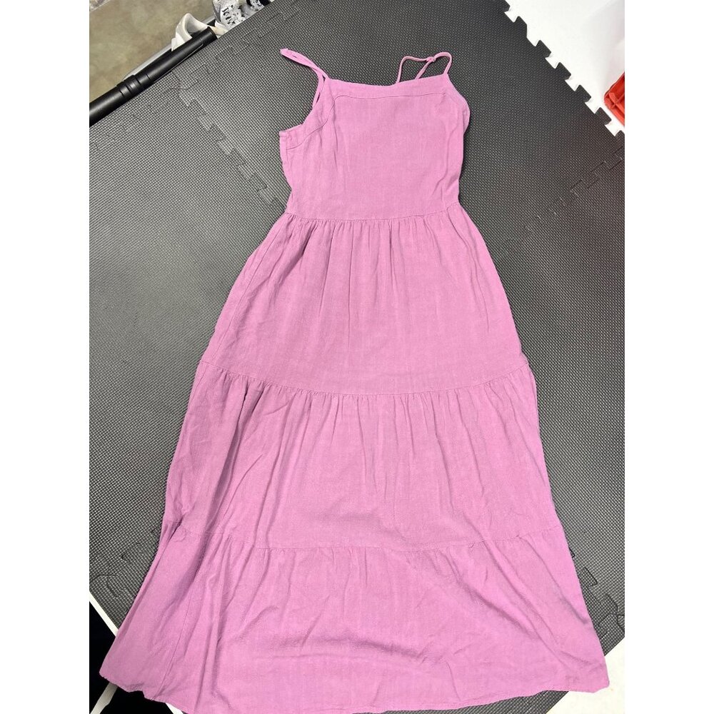 Purple Sleeveless Tiered Midi Dress By Splendid S Smocked Bodice Lightweight Wom